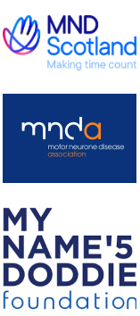 MND Scotland, Motor Neuron Disease Association and My Name'5 Doddie Foundation logos